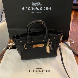 Coach Swagger Bag Black with Gold Hardware